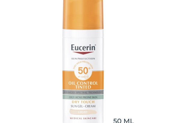 Eucerin Sun Oil Control tonirani gel-krem za zaštitu masne kože od sunca SPF50+ svetli 50 ml
