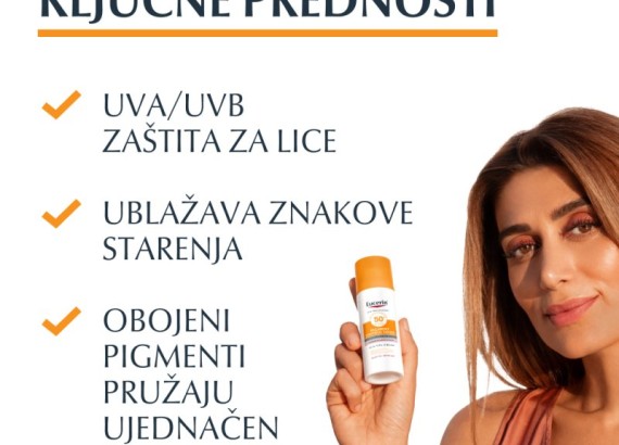 Eucerin Sun Anti-age tonirana krema za zaštitu od sunca SPF50+ SVETLA 50 ml