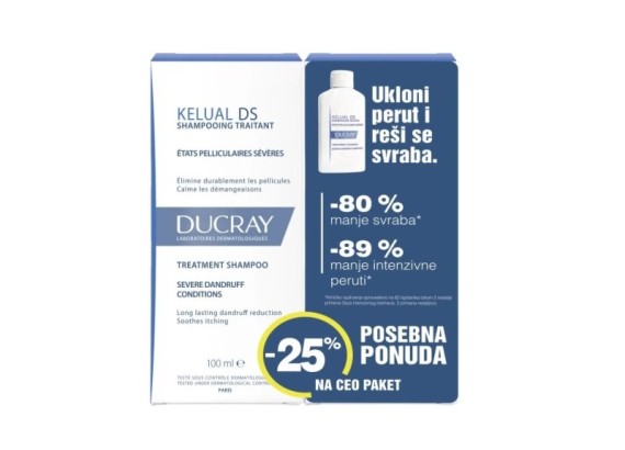 Ducray Kelual DS šampon protiv peruti 100 ml AKCIJA DUO PACK