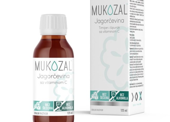 Mukozal Jagorčevina sa vitaminom C sirup bez alkohola i šećera 125 ml