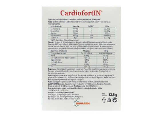 CardiofortIN 30 kapsula