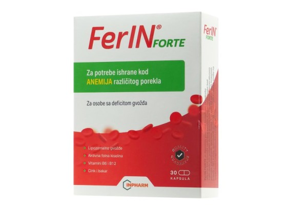 FerIN forte, za anemiju, 30 kapsula