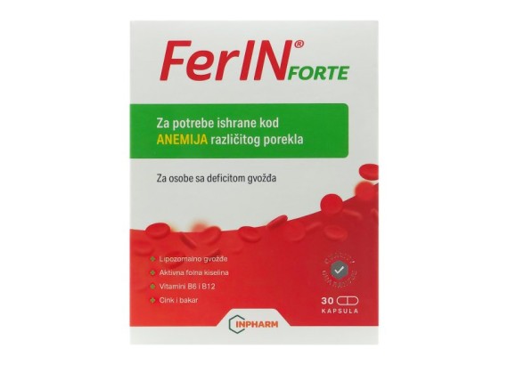 FerIN forte, za anemiju, 30 kapsula