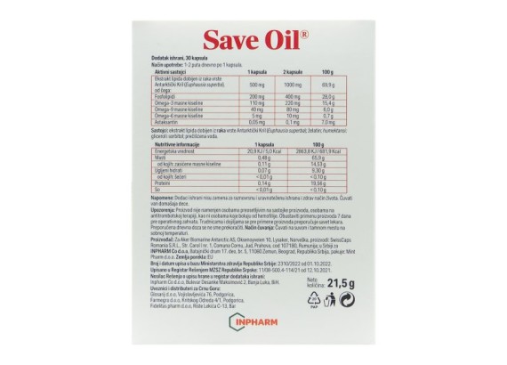 Save Oil® 30 kapsula