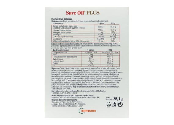 Save Oil® PLUS 30 kapsula