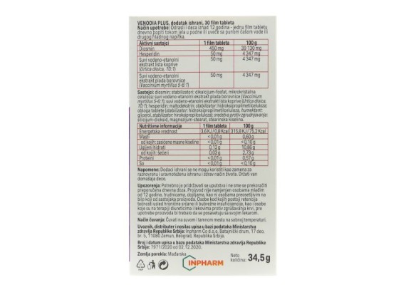 Venodia Plus® 30 film tableta