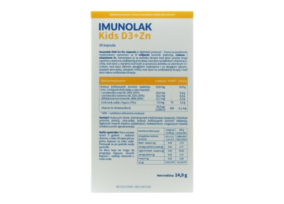 Imunolak Kids D+Zn 30 kapsula