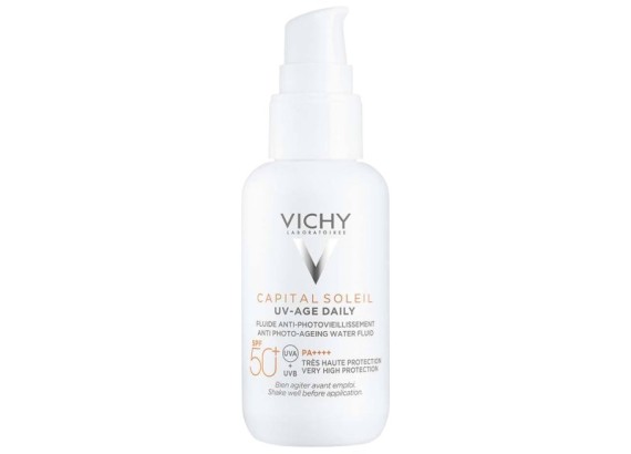 Vichy Capital Soleil UV-AGE Daily vodeni fluid za zaštitu od sunca protiv znakova starenja kože SPF50+ 40 ml