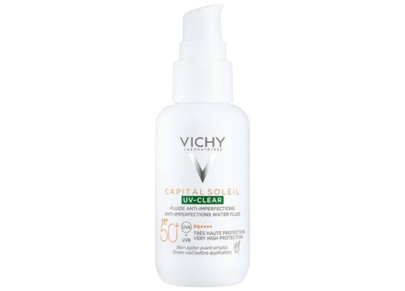 Vichy Capital Soleil UV-CLEAR vodeni fluid za zaštitu od sunca protiv nepravilnosti SPF50+ 40 ml