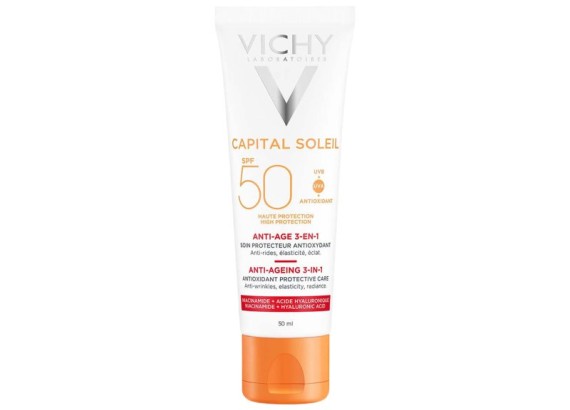 Vichy Capital Soleil Anti-age krema za zaštitu od sunca 3u1 SPF50+ 50 ml