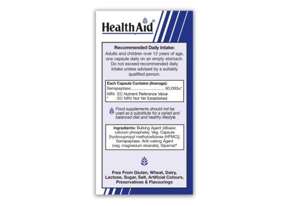 HealthAid Serrapeptase 60,000 IU  30 kapsula