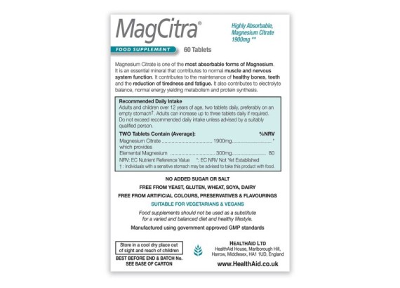 HealthAid MagCitra 60 tableta