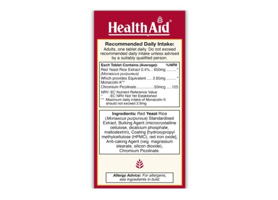 HealthAid Red Yeast Rice 90 tableta