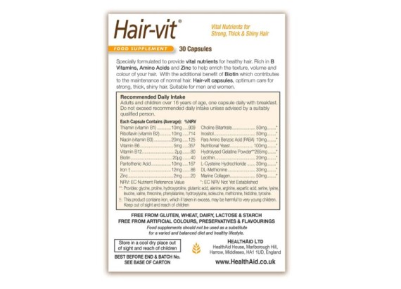 HealthAid HairVit 30 kapsula