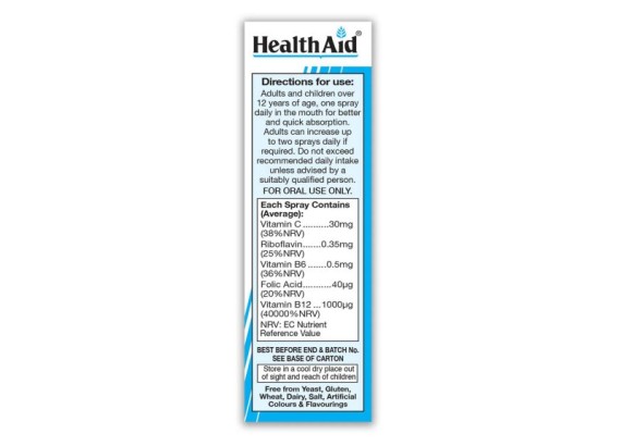 HealthAid Vitamin B12  1000 mcg oralni sprej 20 ml