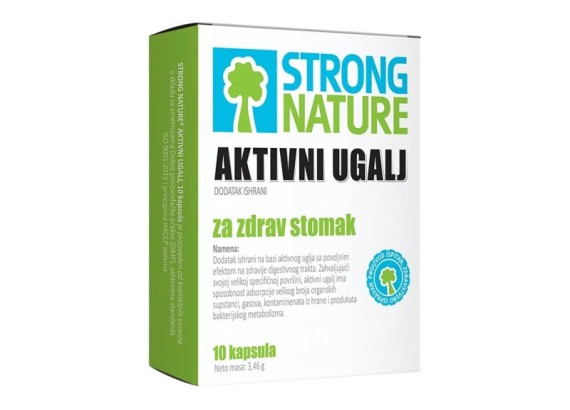 Strong Nature Aktivni ugalj 250 mg 10 kapsula        