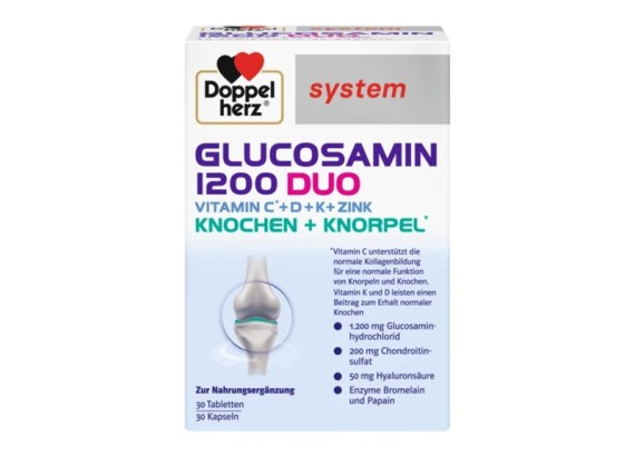 DOPPEL HERZ System Glukosamin 1200 DUO 30 tableta + 30 kapsula
