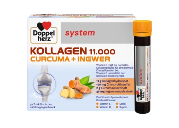 DOPPEL HERZ System Kollagen 11000  Curcuma+ Đumbir 30 doza