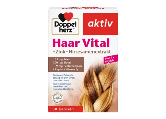 DOPPEL HERZ Aktiv za kosu Biotin + Cink + Proso 30 tableta