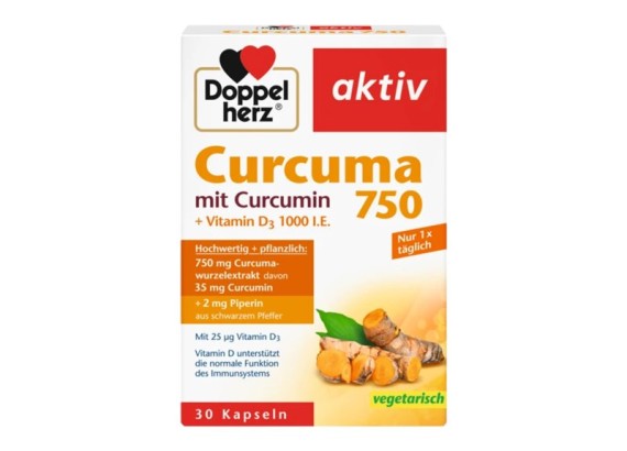 DOPPEL HERZ Aktiv Curcuma 750, 30 kapsula