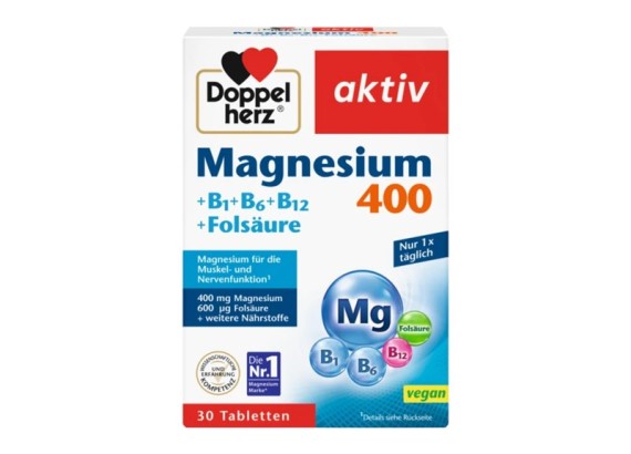 DOPPEL HERZ Aktiv Magnezijum 400 + Folna Kiselina 30 tableta