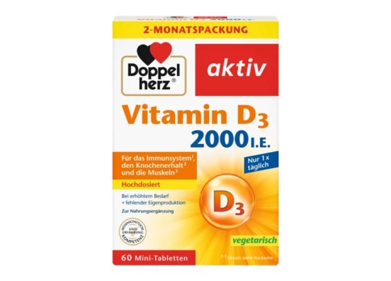 DOPPEL HERZ Aktiv Vitamin D3 2000 50 tableta