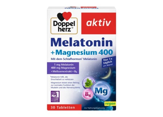 DOPPEL HERZ Aktiv Melatonin+ Mg 400 30 tableta
