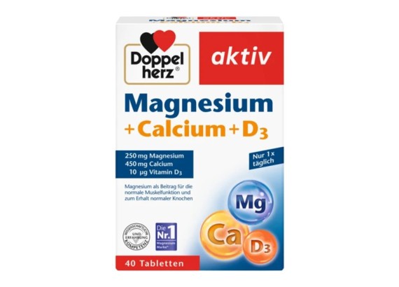 DOPPEL HERZ Aktiv Magnezijum+ Kalcijum+ D3 40 tableta