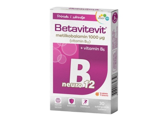 Betavitevit B12 Neuro + vitamin B6, 30 sublingvalnih tableta